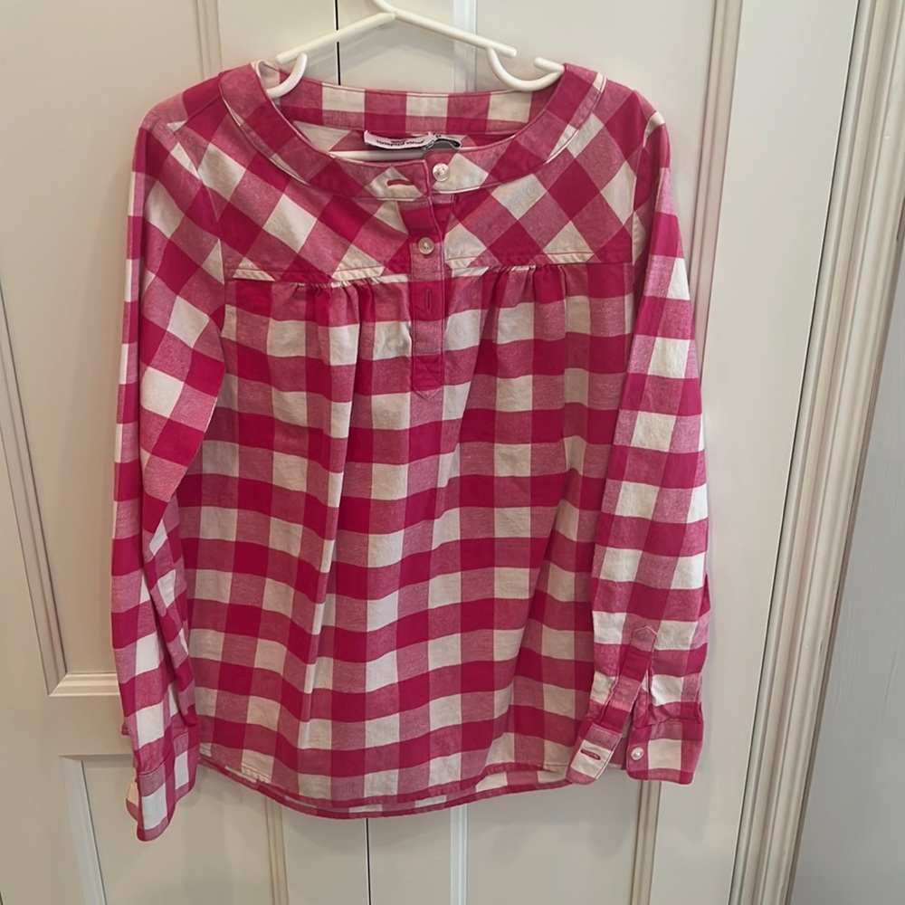 Vineyard vines girls size 7-8 (S) pink gingham tunic